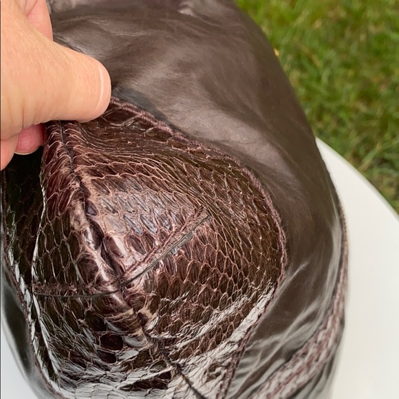 Luca Luca suede bag with water snake trim - Picture 4 of 5